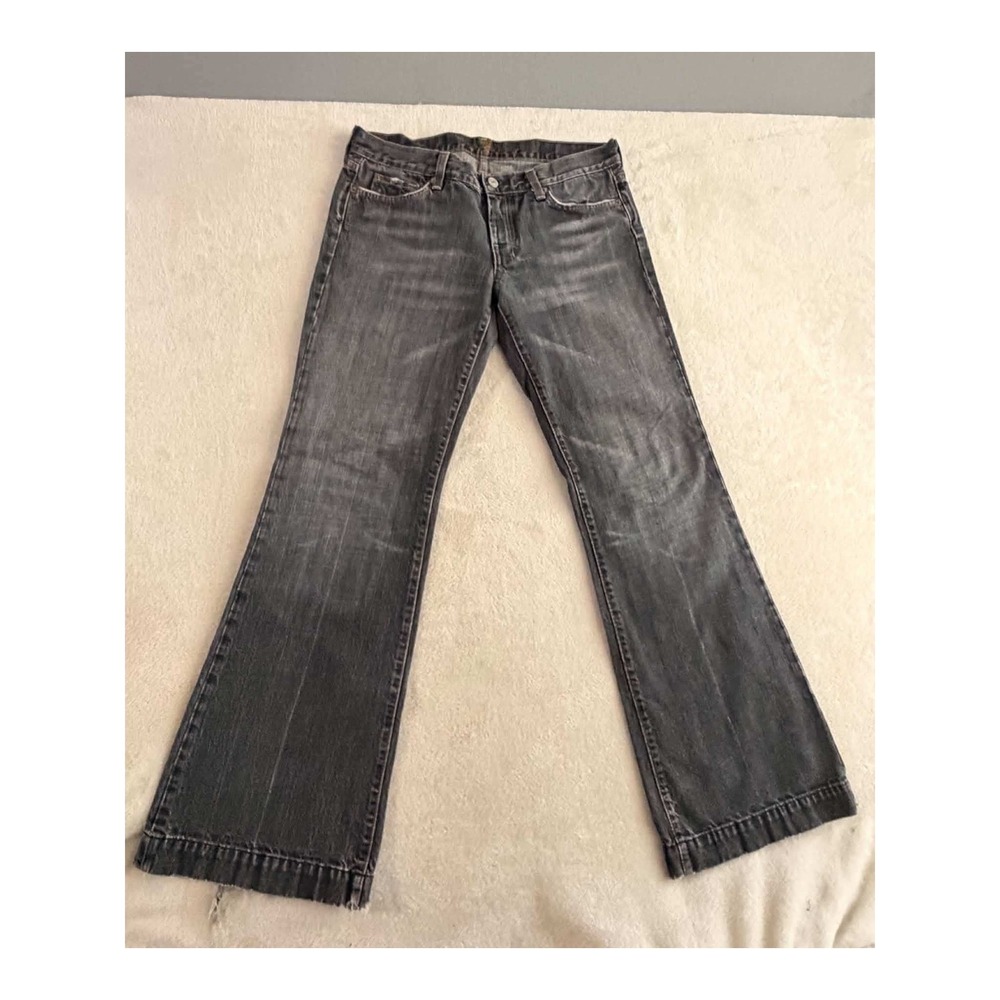 7 For All Mankind Mens 32 Black Jeans Straight Distressed Frayed Hem 1905